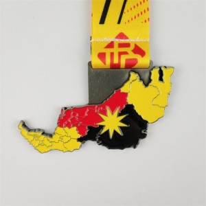 Gag -medalje Producent Personaliseret Honor Awards Metal 3D Goldbelagt medalje Kort over bymedalje