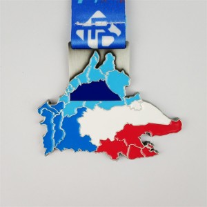 Commemorative Medals Zink Alloy Casting Map for City Corporate Event Awards