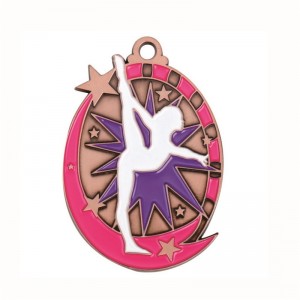 Gag 18k guldbelagt firkantet rektangel medaljon pendel rytmisk gymnastikmedalje