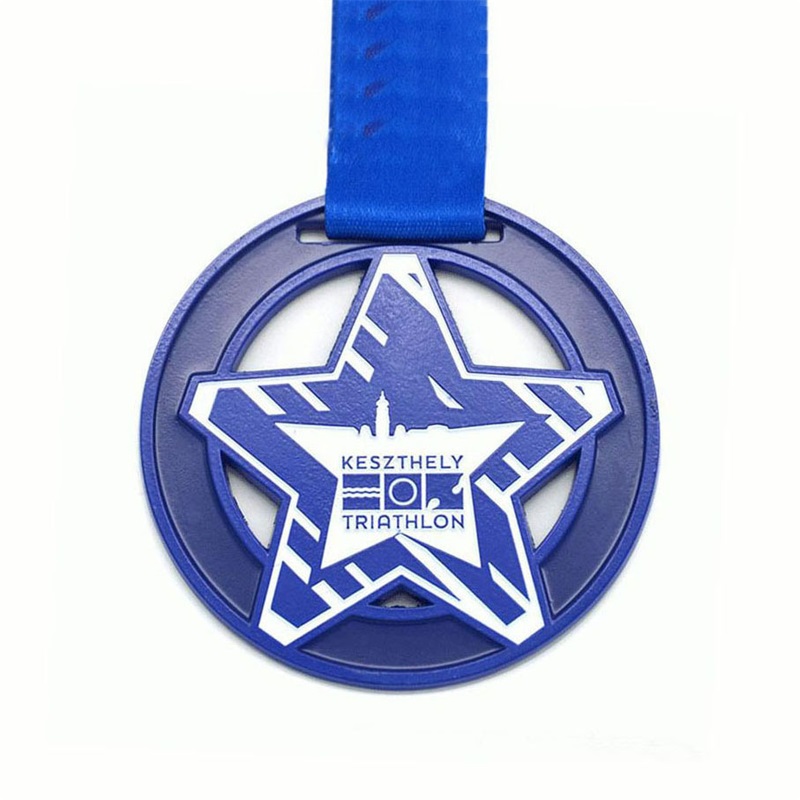 Brugerdefineret metal indgraveret cool sport emalje medalje triathlon medaljer 3D