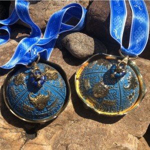 Farverig emalje Sublimering Udskrivning Blankt zinklegering Plettering rundt om roterende vægtløftning Sportsmedalje